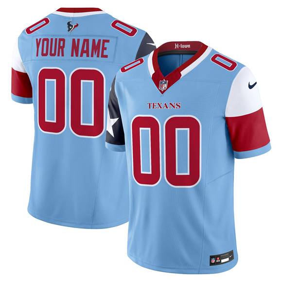 Men's Houston Texans Active Player Custom Blue 2024 F.U.S.E. V5 Limited Stitched Football Jersey Men's Houston Texans Active Player Custom Blue 2024 F.U.S.E. V5 Limited Stitched Football Jersey